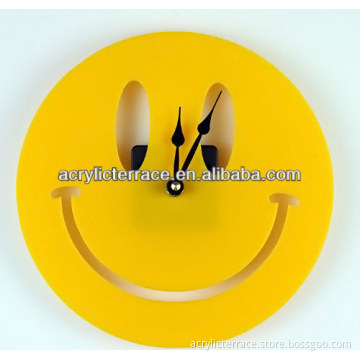 Smiley Face Yellow Acrylic Wall Clock - hg131207006B
